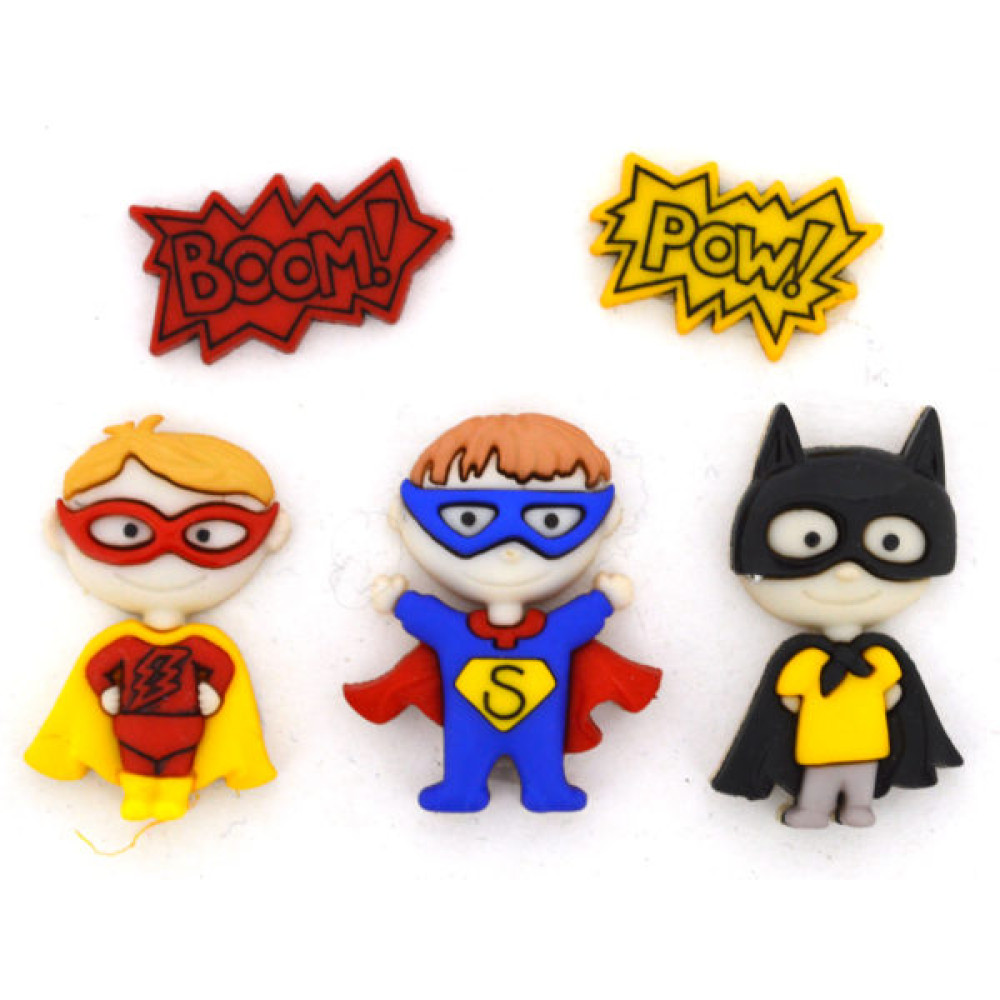 Decorative Kids Buttons - Super Hero